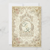 Faire-part de mariage baroque or (Dos)