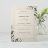 Faire-part de mariage baroque or et marine (Debout devant)