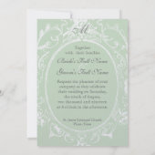 Faire-part de mariage baroque Peacock - Vert print (Dos)