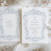 Faire-part de mariage baroque Silver Elegance