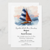 Faire-part de mariage bateau de croisière sur la p (Devant / Derrière)