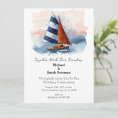 Faire-part de mariage bateau de croisière sur la p (Debout devant)