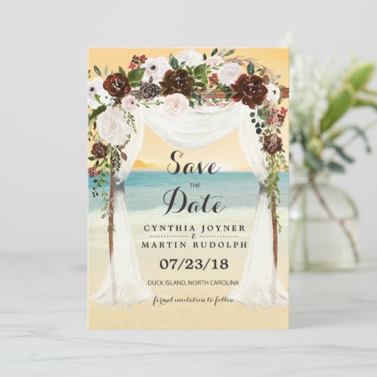 Faire-part de mariage Beach Arbor à conserver pour (Debout devant)