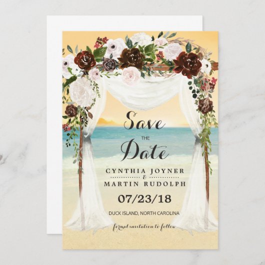 Faire-part de mariage Beach Arbor à conserver pour (Devant / Derrière)