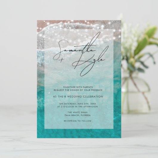 Faire-part de mariage Beach Ocean (Debout devant)