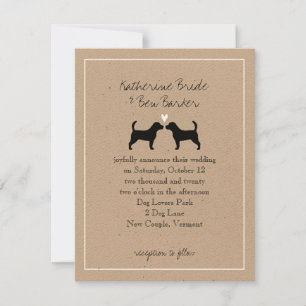 Faire-part de mariage beagle