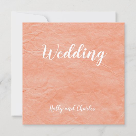 Faire-part de mariage. Beau effet de parchemin. (Devant)