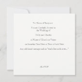 Faire-part de mariage. Beau Thème De Coucher De So (Dos)