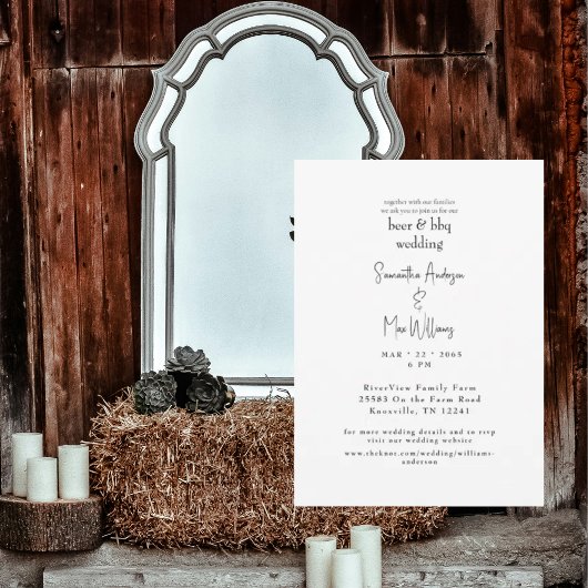 Faire-part de mariage Beer & BBQ