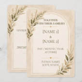 Faire-part de mariage beige arche moderne (Devant / Derrière)