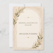 Faire-part de mariage beige arche moderne (Dos)