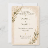 Faire-part de mariage beige arche moderne (Devant)