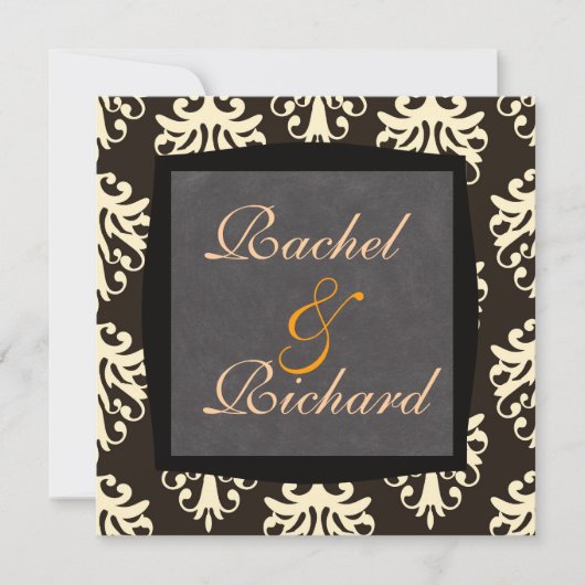 Faire-part de mariage beige et Brown de CLASSIQUE (Devant)