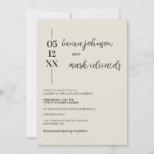 Faire-part de mariage beige minimaliste (Devant)
