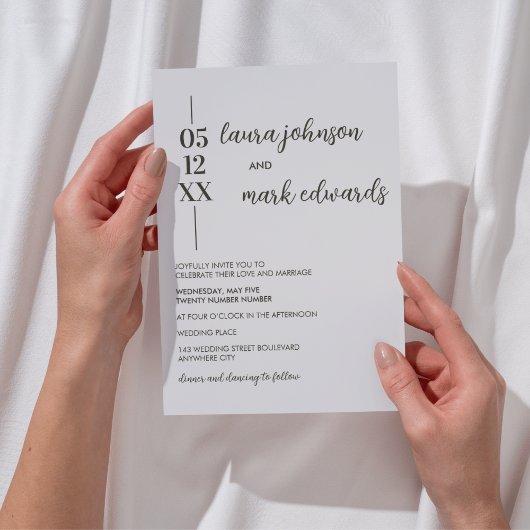 Faire-part de mariage beige minimaliste