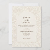 Faire-part de mariage beige moderne (Devant)