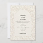 Faire-part de mariage beige moderne (Devant)