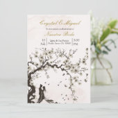 Faire-part de mariage beige noir et blanc (Debout devant)