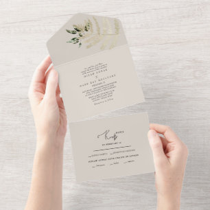 Faire-part de mariage beige Pampas Tons neutres To