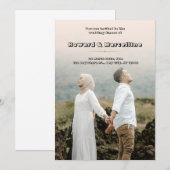 Faire-part de mariage beige simple avec image épou (Devant / Derrière)