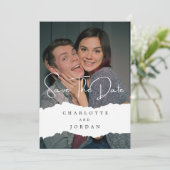 Faire-part de mariage beige simple et élégant avec (Debout devant)