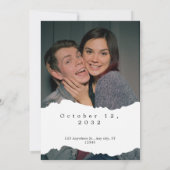 Faire-part de mariage beige simple et élégant avec (Dos)