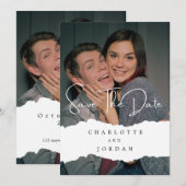 Faire-part de mariage beige simple et élégant avec (Devant / Derrière)
