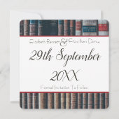 Faire-part de mariage bibliothèque vintage (Dos)