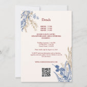 Faire-part de mariage bilingue chinois floral Pie (Dos)
