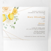 Faire-part de mariage bilingue - Citron tout en un (Intérieur en premier)
