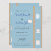 Faire-part de mariage Bilingue des bois (Devant / Derrière)