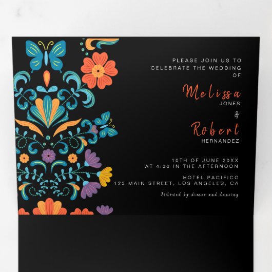 Faire-part de mariage bilingue - Fiesta All in One (Intérieur en premier)