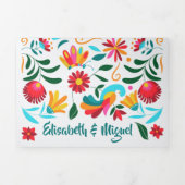 Faire-part de mariage bilingue - Flora All in One (Page de couverture)