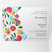 Faire-part de mariage bilingue - Flora All in One (Intérieur en premier)