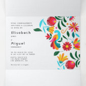 Faire-part de mariage bilingue - Flora All in One (Intérieur au milieu)