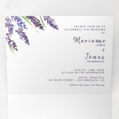 Faire-part de mariage bilingue - Lavande tout en u (Intérieur en premier)