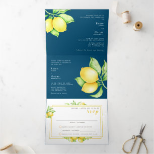 Faire-part de mariage bilingue - Les citrons tous