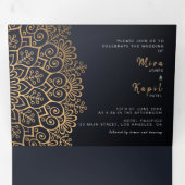 Faire-part de mariage bilingue - Mandala All in On (Intérieur en premier)