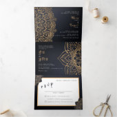 Faire-part de mariage bilingue - Mandala All in On (Intérieur)