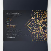 Faire-part de mariage bilingue - Mandala All in On (Intérieur au milieu)
