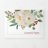 Faire-part de mariage bilingue - Peony All in One (Page de couverture)