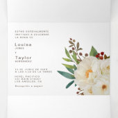 Faire-part de mariage bilingue - Peony All in One (Intérieur au milieu)