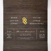 Faire-part de mariage bilingue - Photos rustiques (Intérieur au milieu)