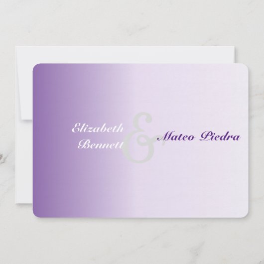 Faire-part de mariage bilingue violet ombre (Dos)