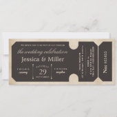 Faire-part de mariage Billet Vintage (Devant)