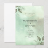 Faire-part de mariage bio verte et noire (Devant / Derrière)