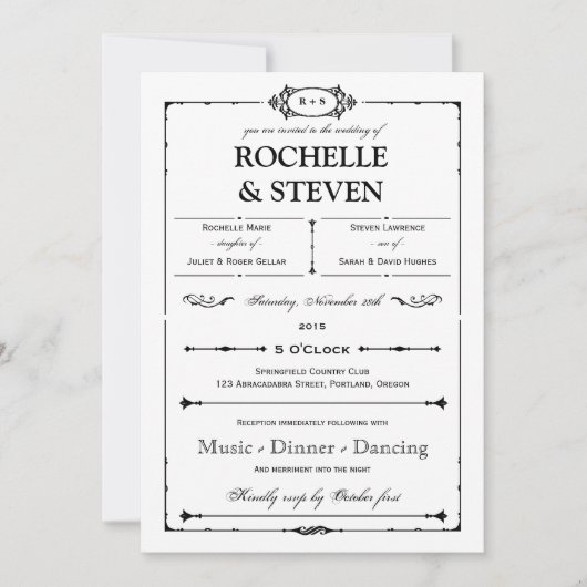 Faire-part de mariage Bistro (Devant)