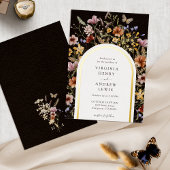 Faire-part de mariage Black Boho Arch