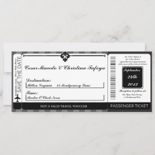 Faire-part de mariage Black Grey Flouri Boaring Pa
