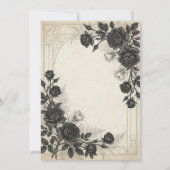 Faire-part de mariage Black Rose Gold Fern (Dos)